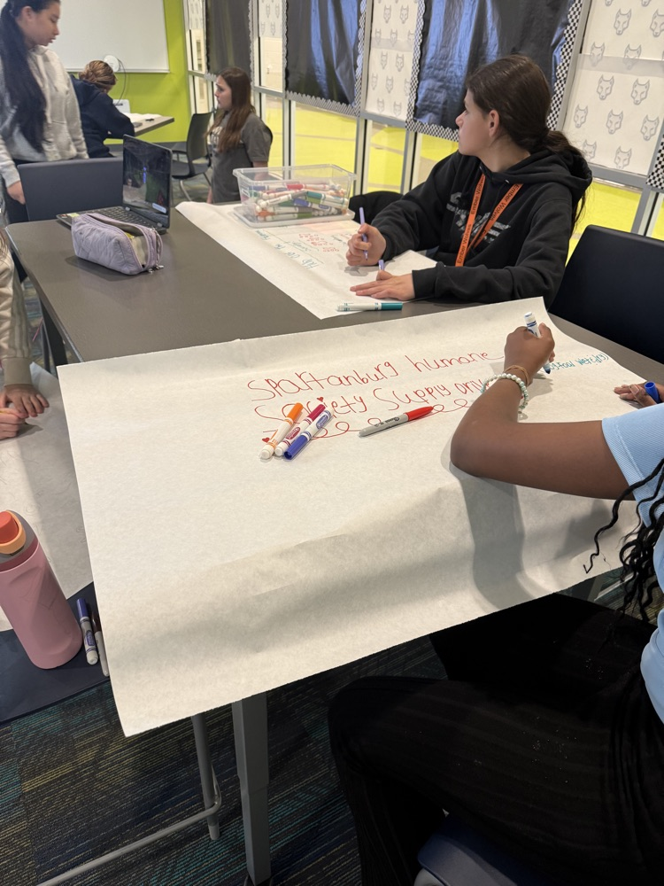 students creating boxes and posters