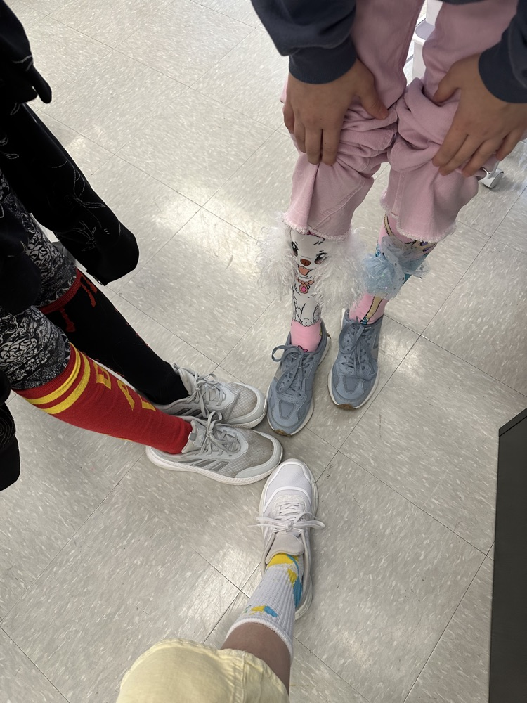 kids with fun socks