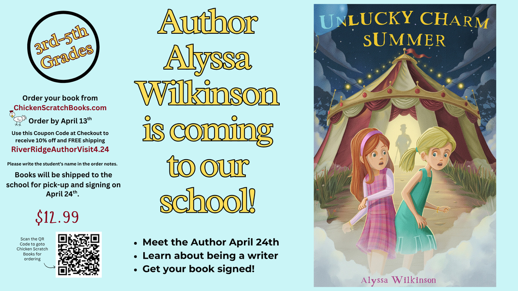 author Alyssa Wilkinson is coming to our school