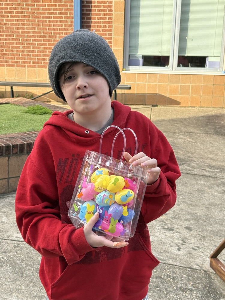 The champion egg hunters in Mrs. Cleveland’s class found all the ones hidden in the courtyard.  They even found some bunnies in their classroom!