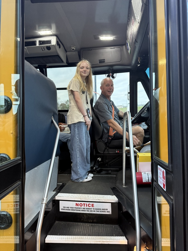 student and bus driver