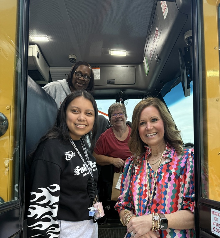 students, teacher, and bus driver