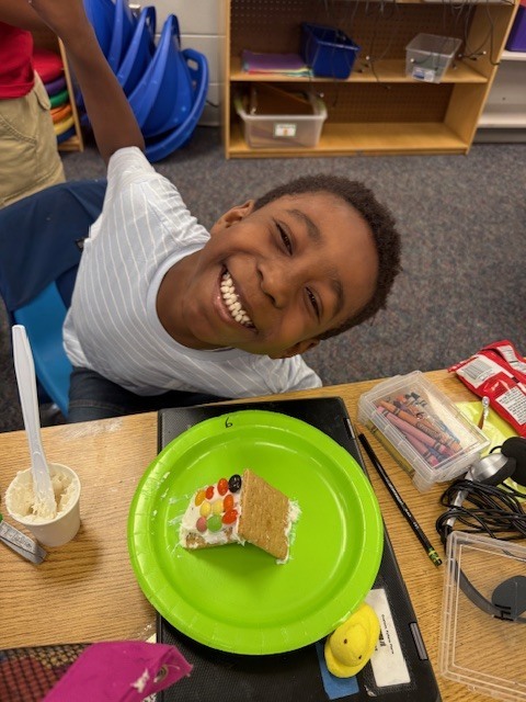 Mrs. Wells’s class had some eggs-tra egg-citing learning activities to go along with the book Rechenka’s Eggs by Patricia Polocco. They built and ate the cutest little Peep houses and measured with jellybeans.