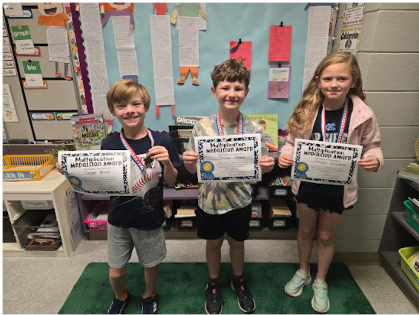 Congratulations to our second round of students to earn their multiplication medallions! 