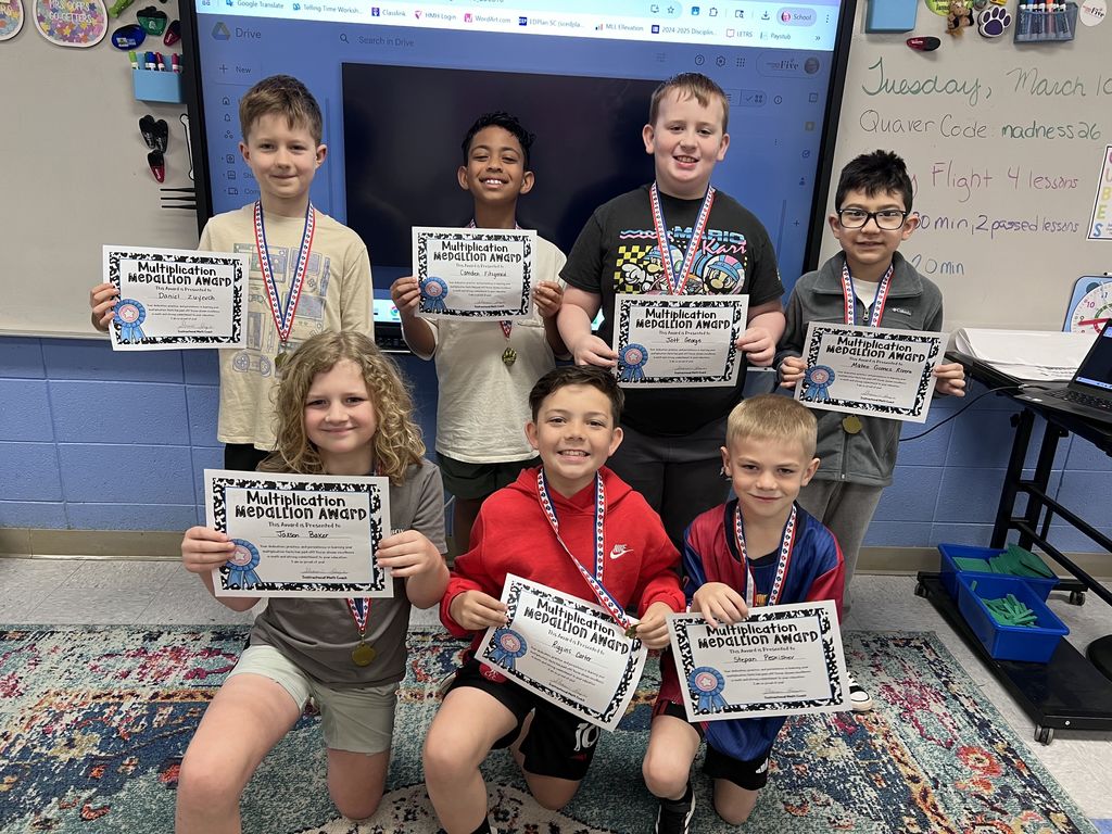 Congratulations to our second round of students to earn their multiplication medallions! 