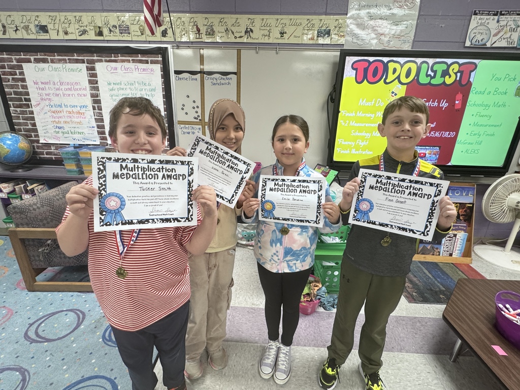Congratulations to our second round of students to earn their multiplication medallions! 