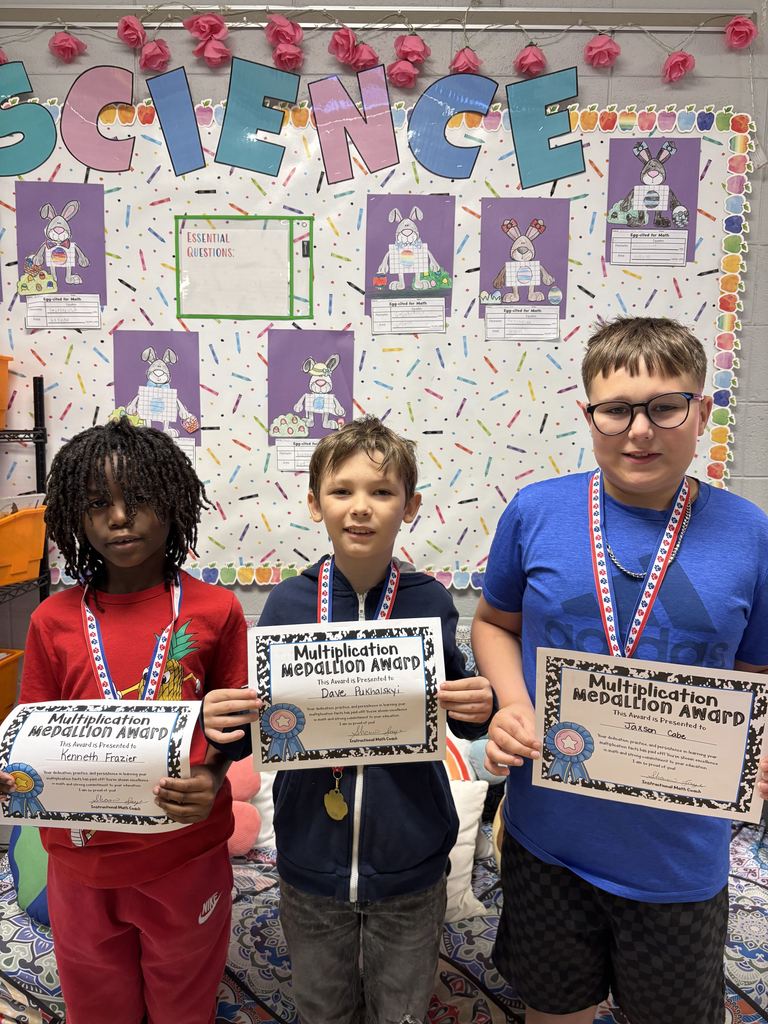 Congratulations to our second round of students to earn their multiplication medallions! 