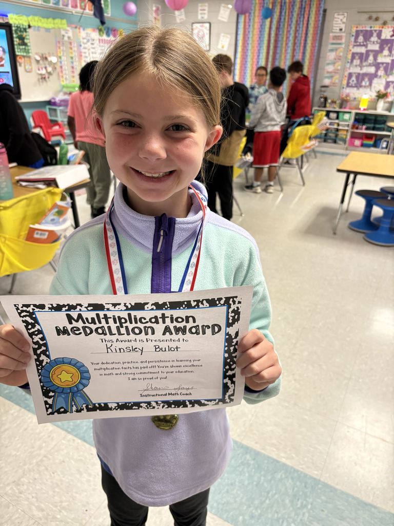 Congratulations to our second round of students to earn their multiplication medallions! 