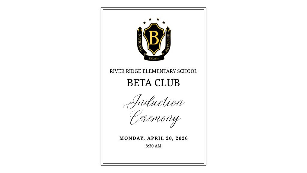 River Ridge Beta Club Induction Invitation 