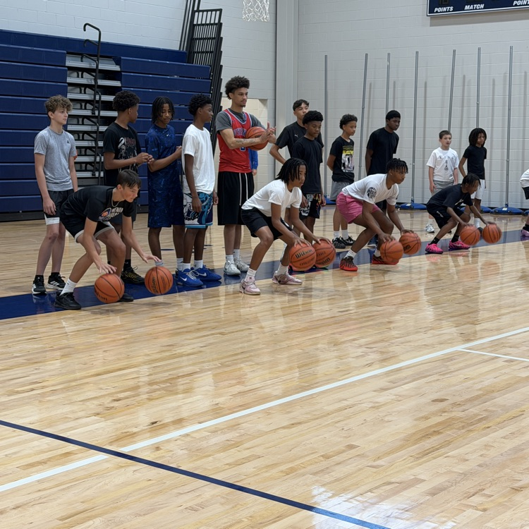  students on basketball court