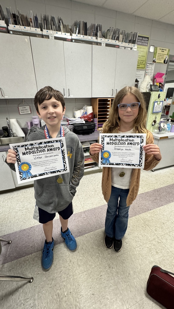 3rd round of students to earn their Multiplication Medallions