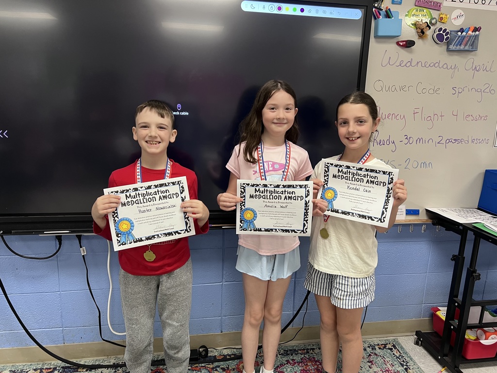 3rd round of students to earn their Multiplication Medallions