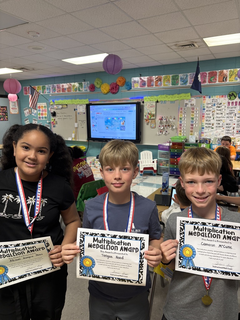 3rd round of students to earn their Multiplication Medallions
