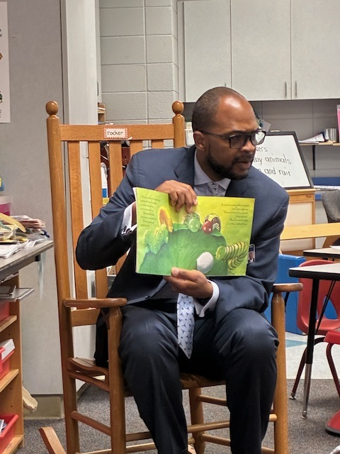 Story time in kindergarten with Dr. Gary!