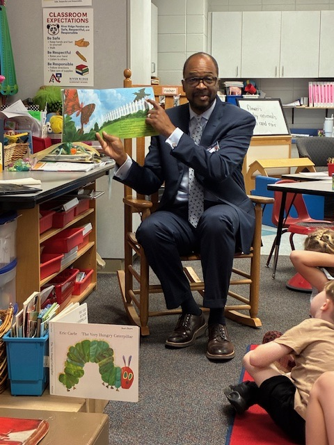 Story time in kindergarten with Dr. Gary!