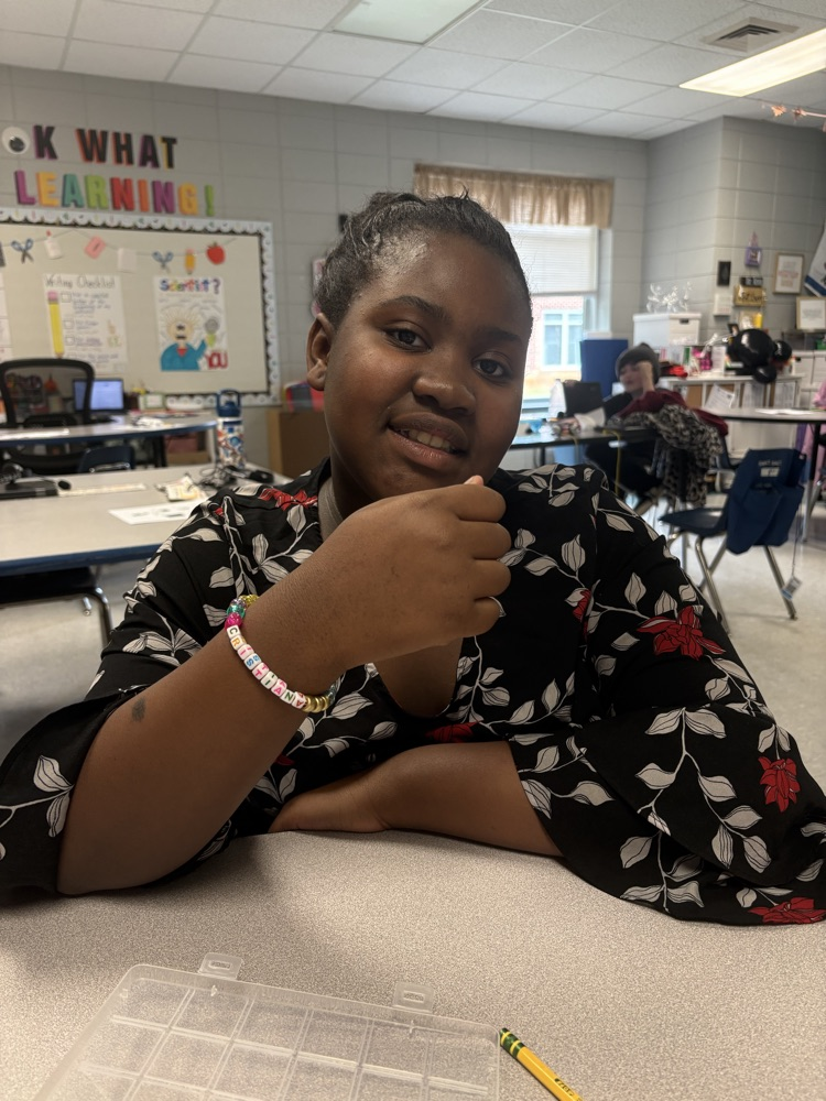J is for Jewelry Day. The kids made bracelets today.