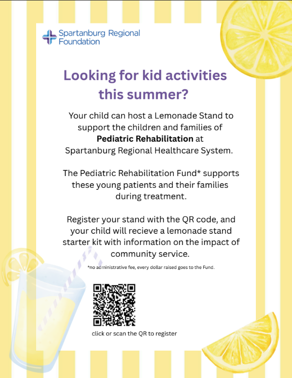 lemonade stand for charity information and qr code