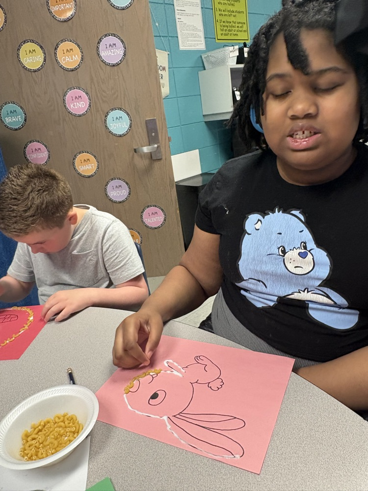 As a break after state testing, Mrs. Cleveland’s students celebrated letter N for their ABC Countdown to summer. N is for noodle art day.