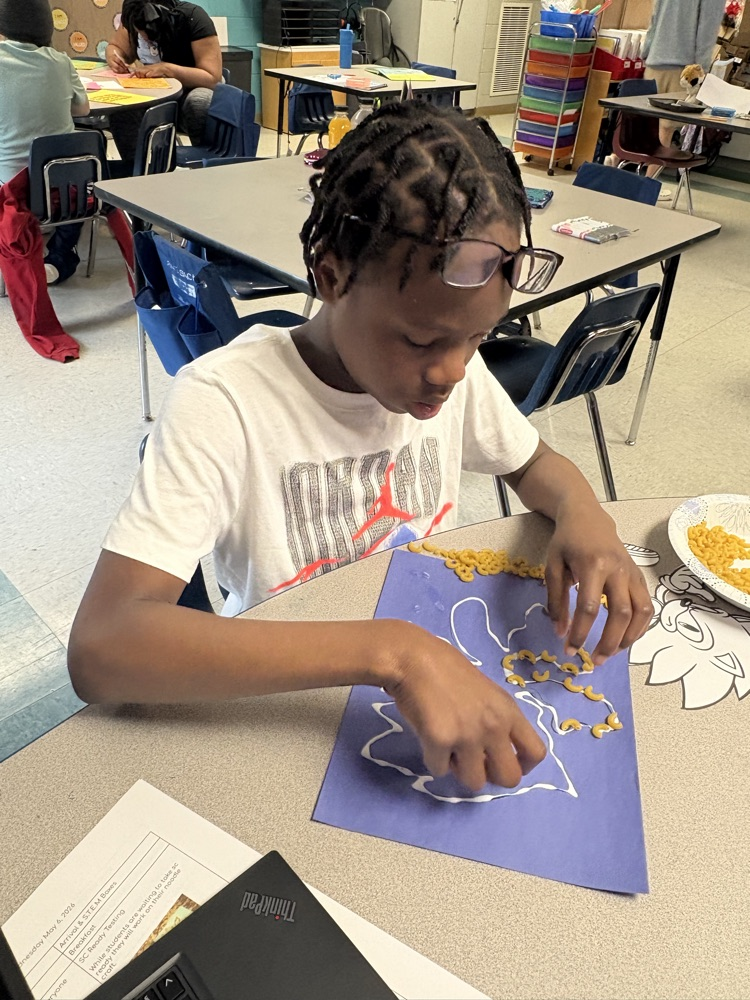 As a break after state testing, Mrs. Cleveland’s students celebrated letter N for their ABC Countdown to summer. N is for noodle art day.