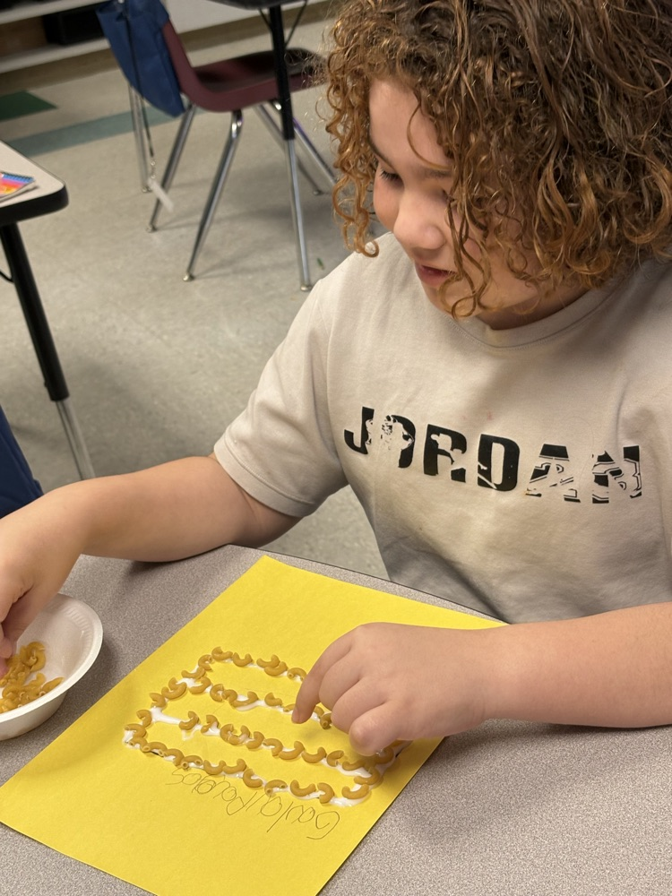 As a break after state testing, Mrs. Cleveland’s students celebrated letter N for their ABC Countdown to summer. N is for noodle art day.