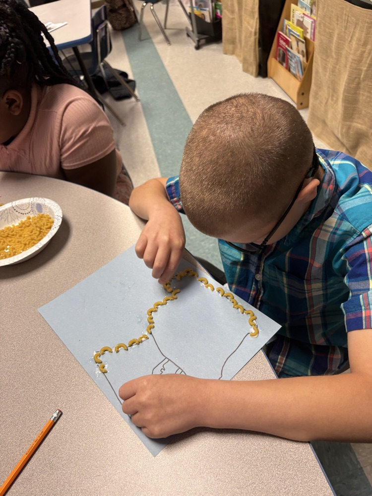 As a break after state testing, Mrs. Cleveland’s students celebrated letter N for their ABC Countdown to summer. N is for noodle art day.