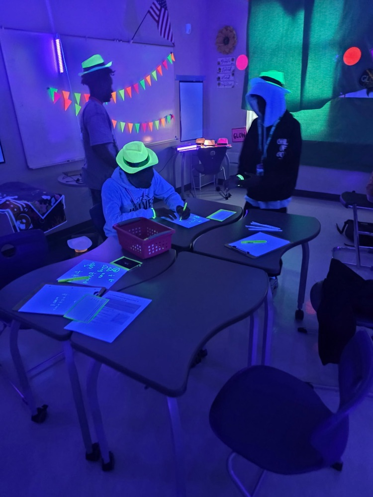 kids in math on glow day