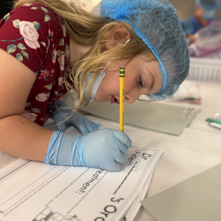 student working in classroom