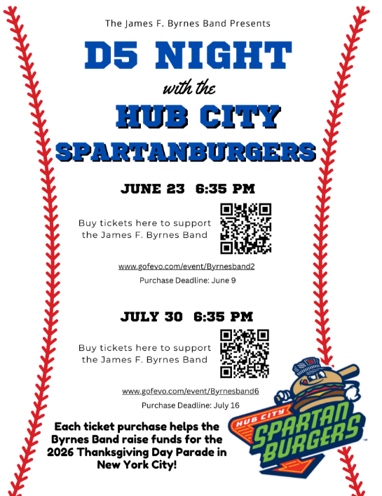 Flyer for D5 Night with the Hub City Spartanburgers. Information on flyer detailed in post.
