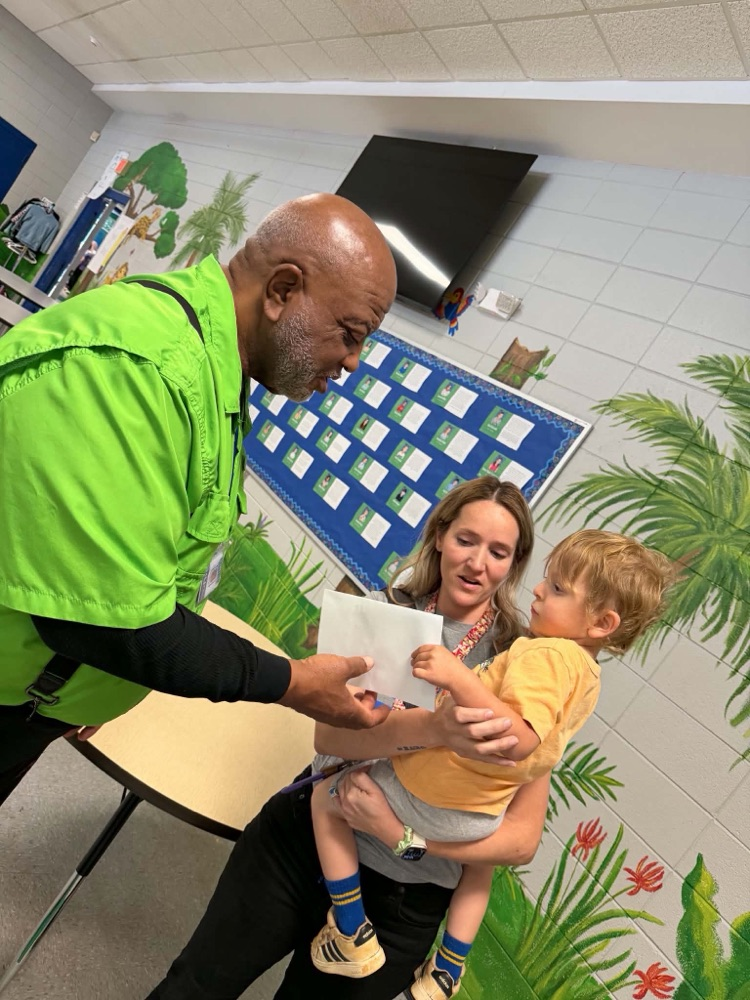 PCD’s ABC countdown. Today’s Letter is V for Visits around the building. We delivered our Thank you cards, made with love.
