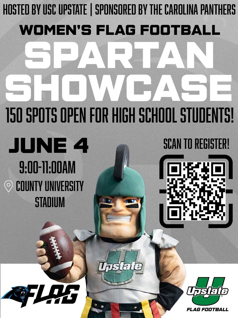Flyer for women's flag football, Spartan Showcase. Information provided in post.