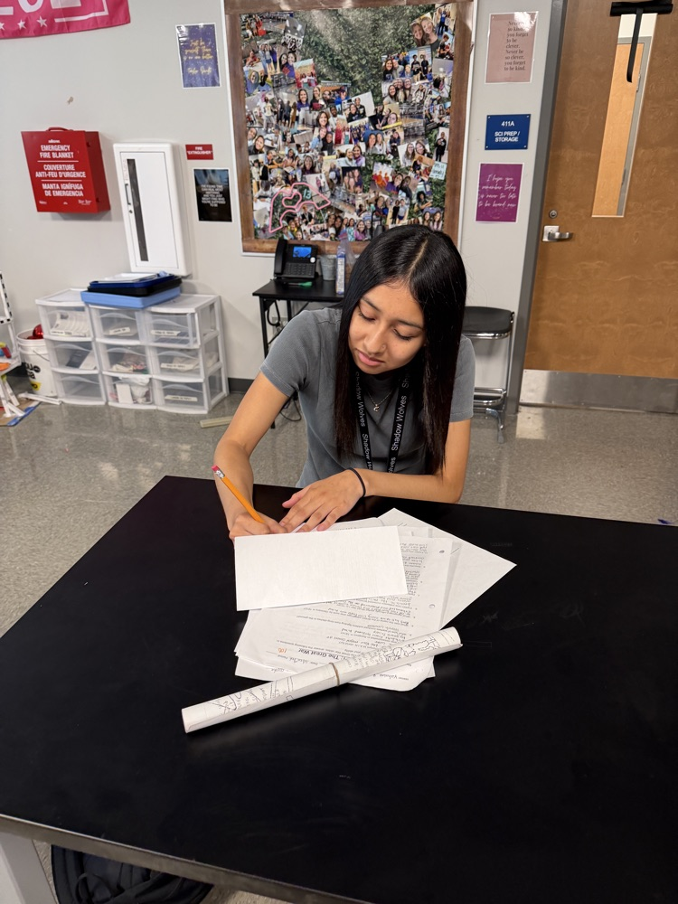 students writing letters