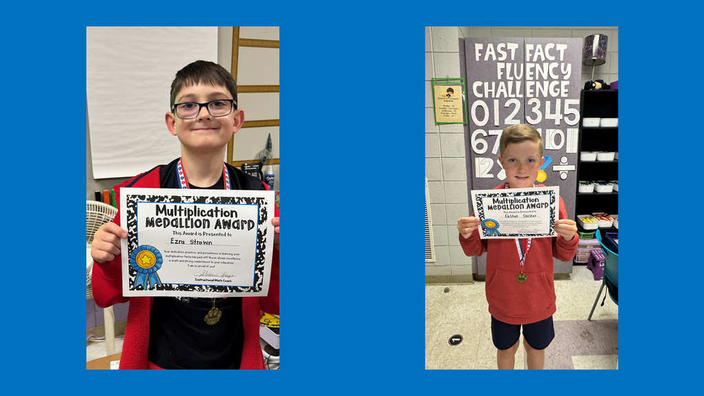  last round of multiplication medallion winning 3rd graders. 