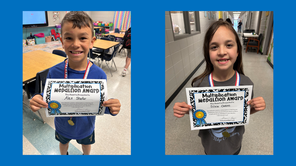  last round of multiplication medallion winning 3rd graders. 