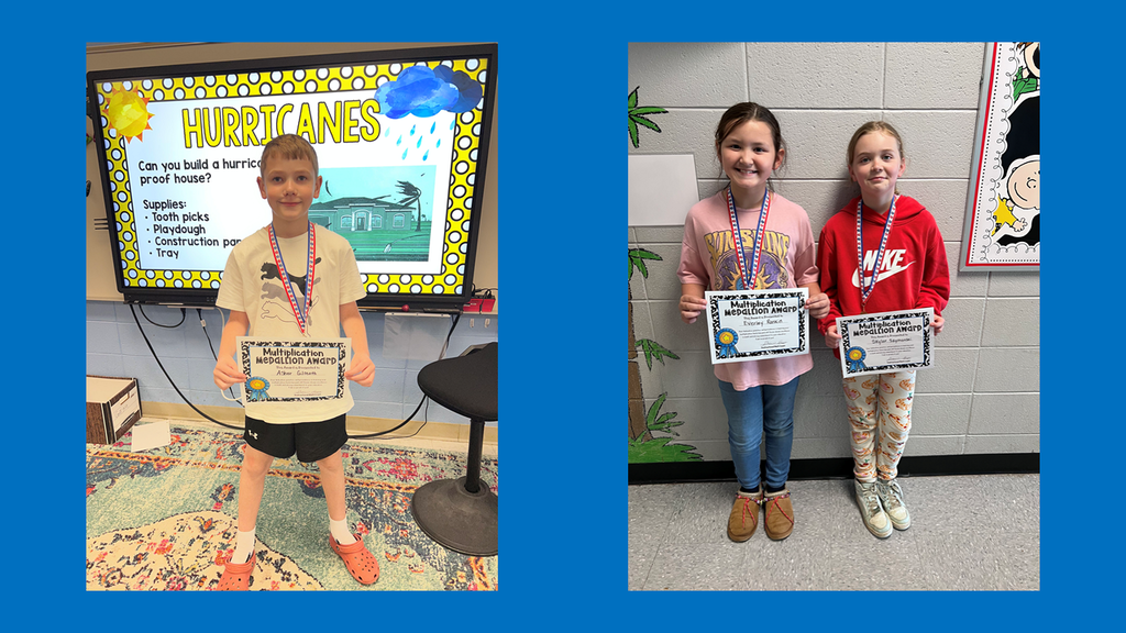  last round of multiplication medallion winning 3rd graders. 