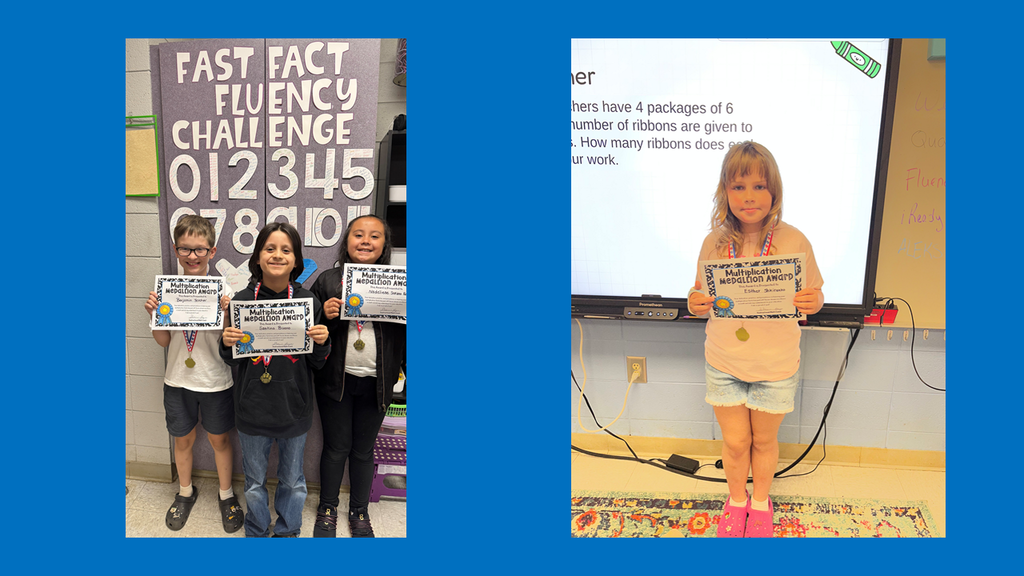  last round of multiplication medallion winning 3rd graders. 