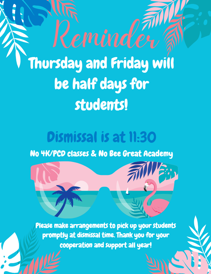 Reminder about 1/2 Days
