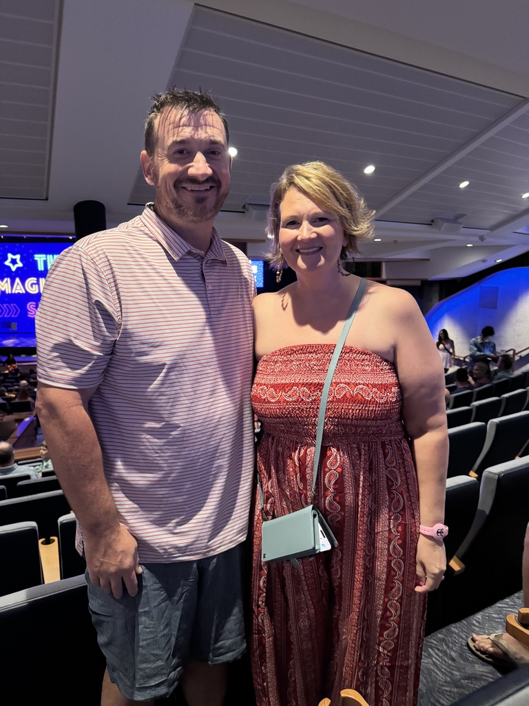 two people smiling