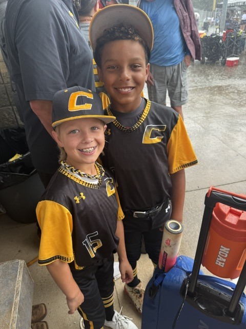 two kids smiling