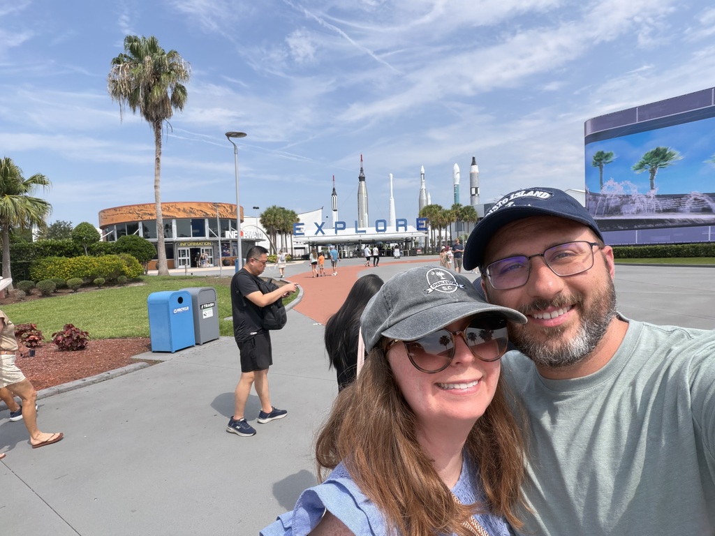 two people smiling