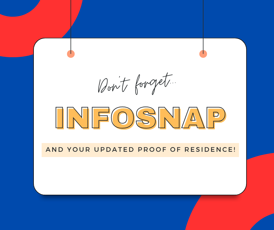 please complete your child's infosnap and upload a new proof of residence to receive your student's placement postcard