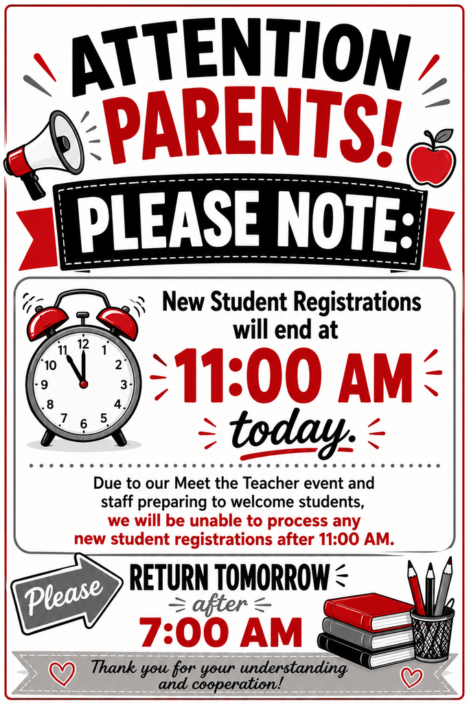 new student registration information flyer