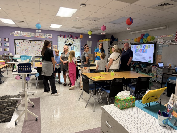 classroom with families and teacher