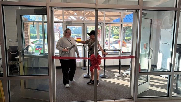 Ribbon cutting day for Ms. Dunagin