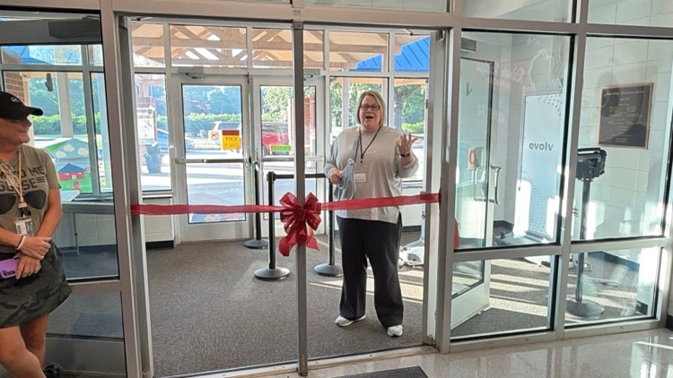 Ribbon cutting day for Ms. Dunagin