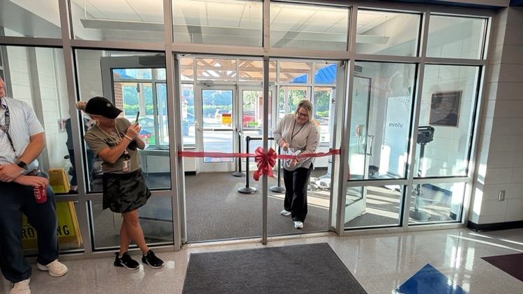 Ribbon cutting day for Ms. Dunagin