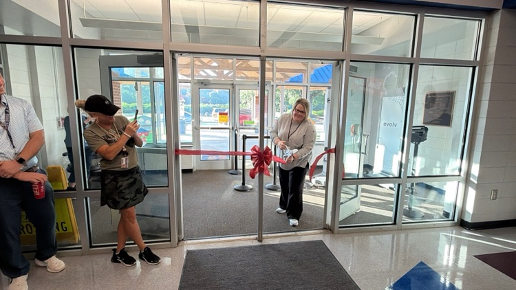 Ribbon cutting day for Ms. Dunagin