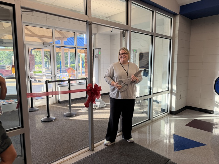 Ribbon cutting day for Ms. Dunagin