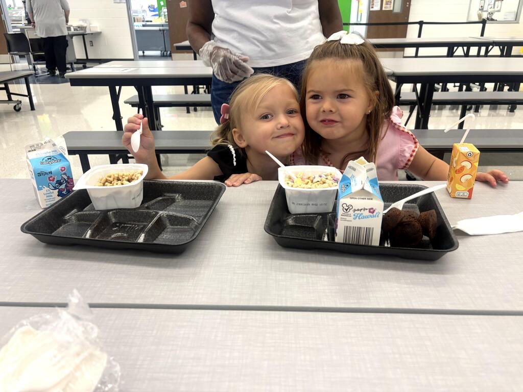students eating