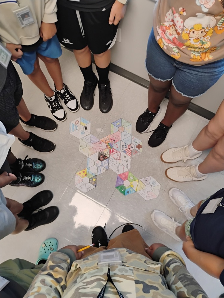 kids with hexagons