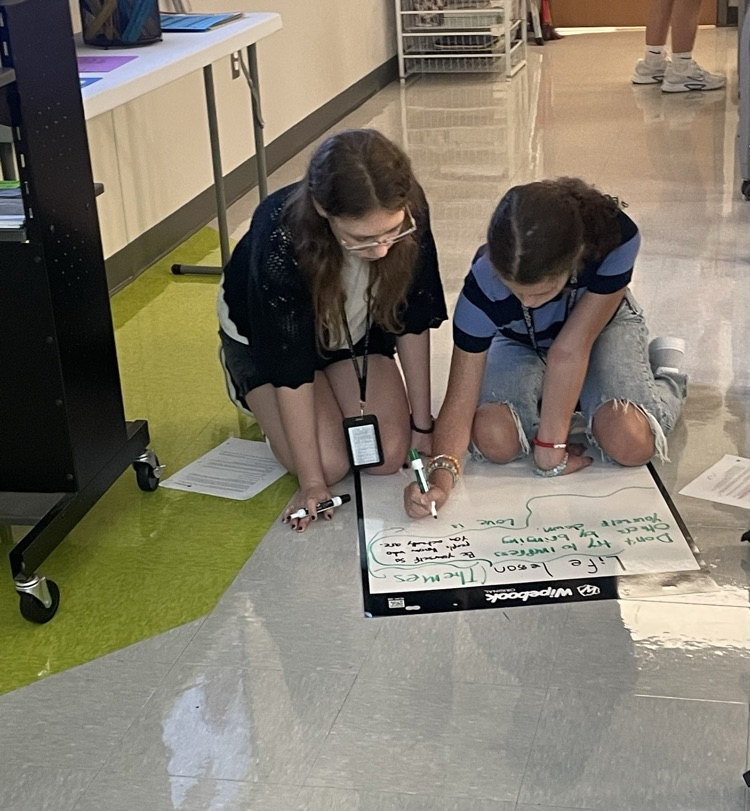 students working in class